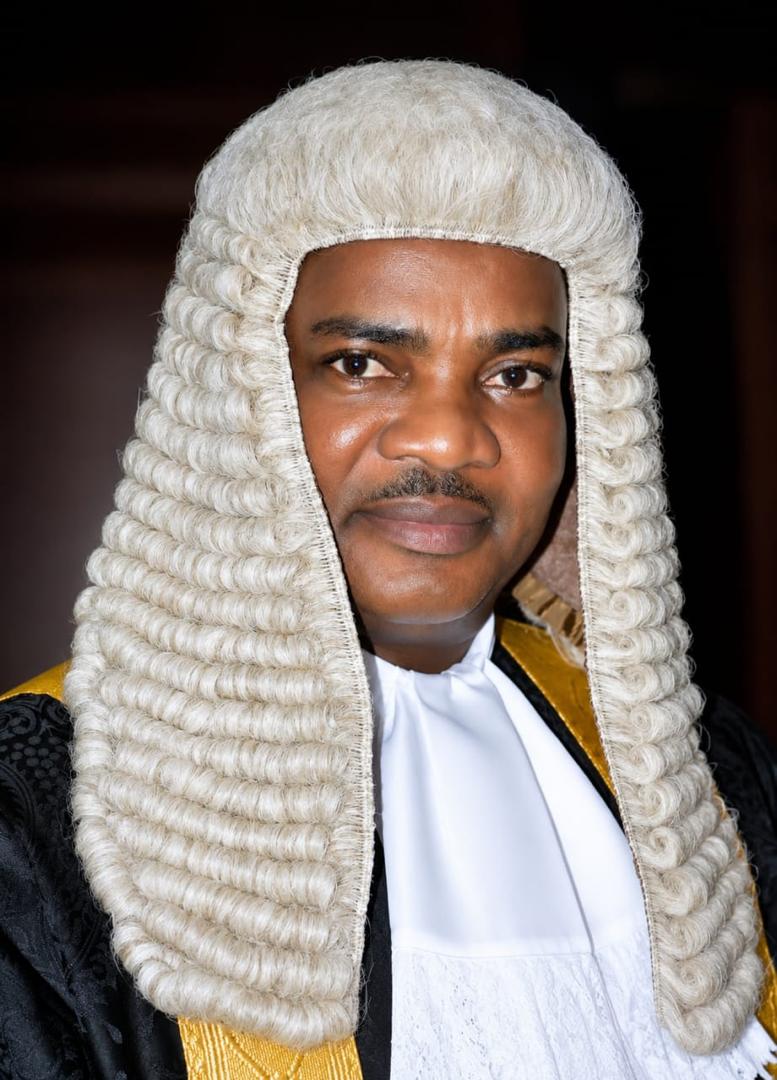 Prof. Zacchaeus Adangor, SAN, in wig and gown
